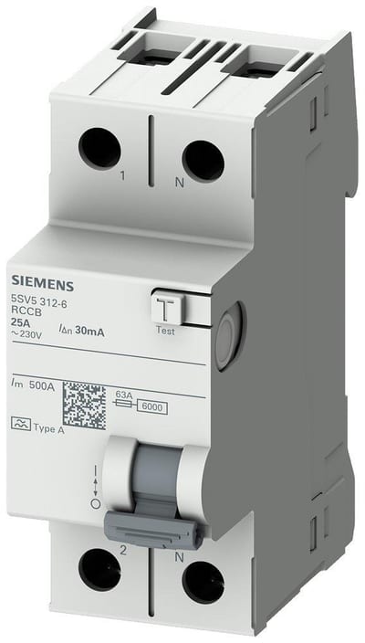 Siemens Sentron 5SV5 Residual current circuit breaker - 63A, 2P, A, 30MA