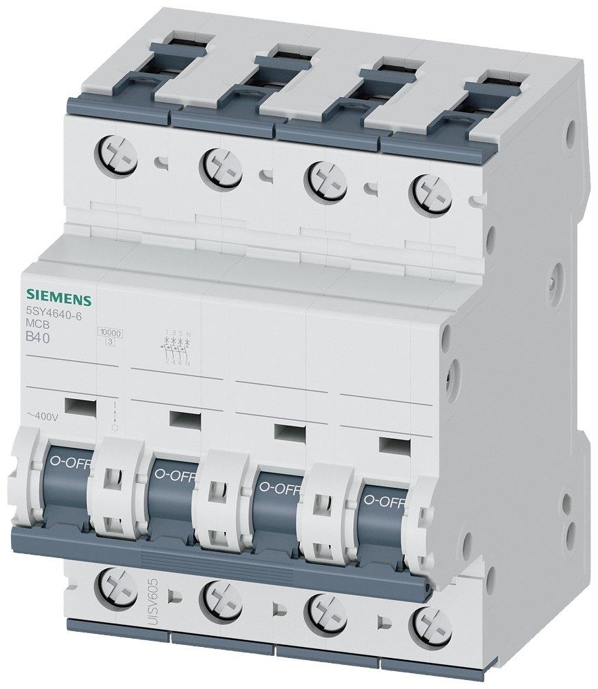 Siemens Sentron 5SY4 Circuit breaker - 40A, 3P + N, B