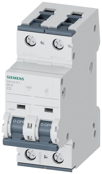 Siemens Sentron 5SY4 Circuit breaker - 5A, 2P, C