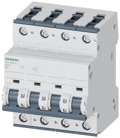 Siemens Sentron 5SY4 Circuit breaker - 6A, 3P + N, B