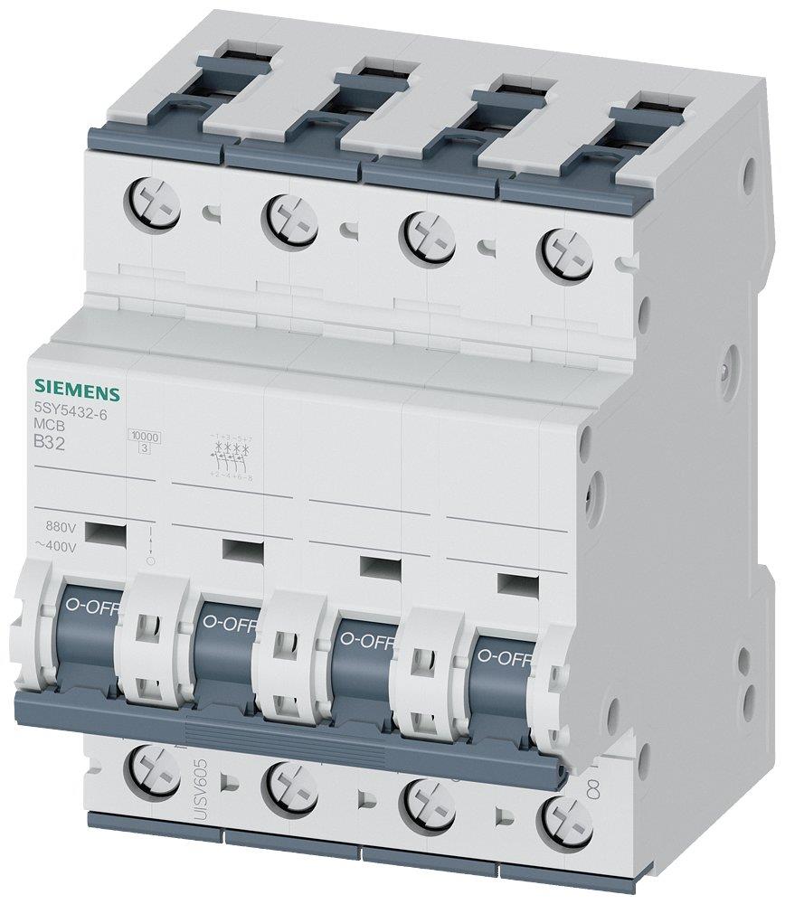 Siemens Sentron 5SY5 Circuit breaker - 32A, 4P, B