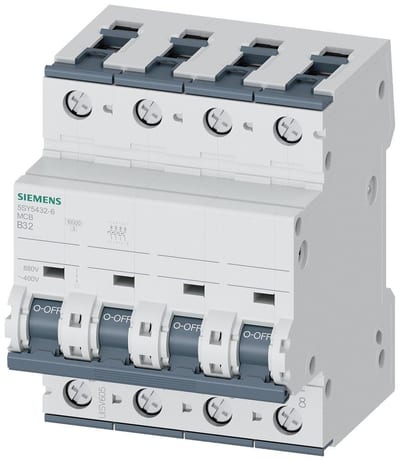 Siemens Sentron 5SY5 Circuit breaker - 32A, 4P, B