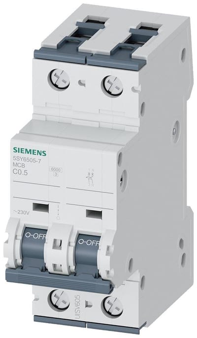 Siemens Sentron 5SY6 Circuit breaker - 0.5A, 1P + N, C