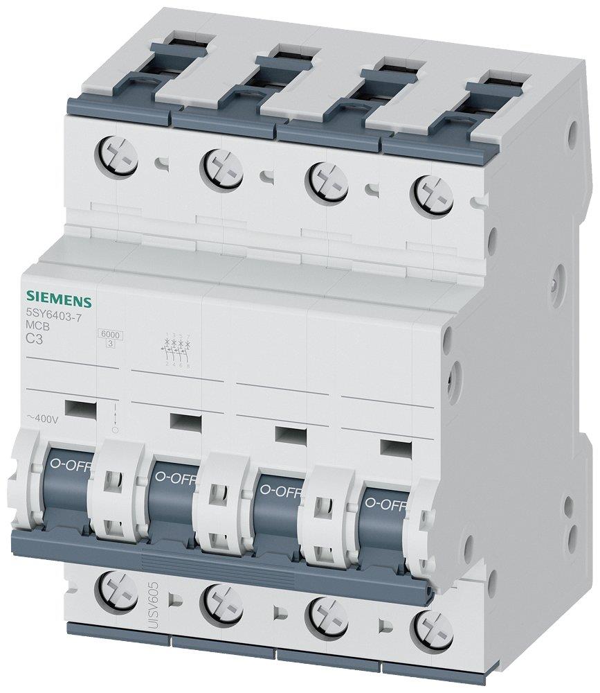 Siemens Sentron 5SY6 Circuit breaker - 3A, 4P, C