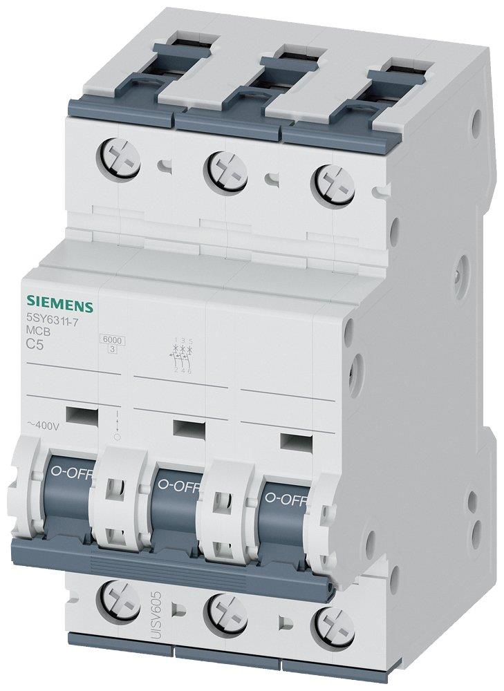 Siemens Sentron 5SY6 Circuit breaker - 5A, 3P, C