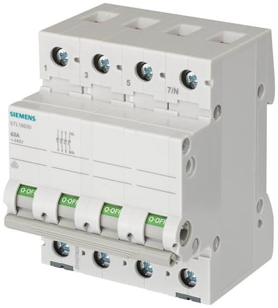 Siemens Sentron 5TL1 Switch - 32A, 3NO, 4