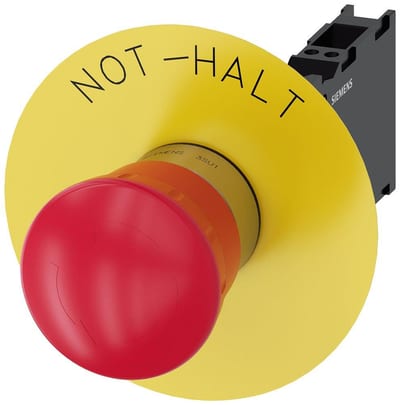 Siemens Sirius 3SU1 Emergency Stop with mushroom head - 40mm, red, 1NC 4011209956636