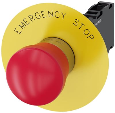 Siemens Sirius 3SU1 Emergency Stop with mushroom head - 40mm, red, 1NC 4011209956940