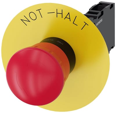 Siemens Sirius 3SU1 Emergency Stop with mushroom head - 40mm, red, 1NC 4011209957732