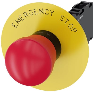 Siemens Sirius 3SU1 Emergency Stop with mushroom head - 40mm, red, 1NC 4011209957879