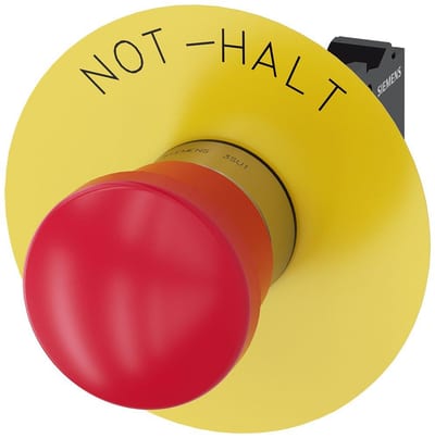 Siemens Sirius 3SU1 Emergency Stop with mushroom head - 40mm, red, 2NC 4011209956988