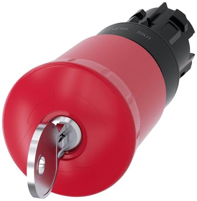 Siemens Sirius 3SU1 Emergency Stop with mushroom head - 40mm, red 4011209946736