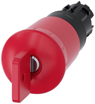 Siemens Sirius 3SU1 Emergency Stop with mushroom head - 40mm, red 4011209946774