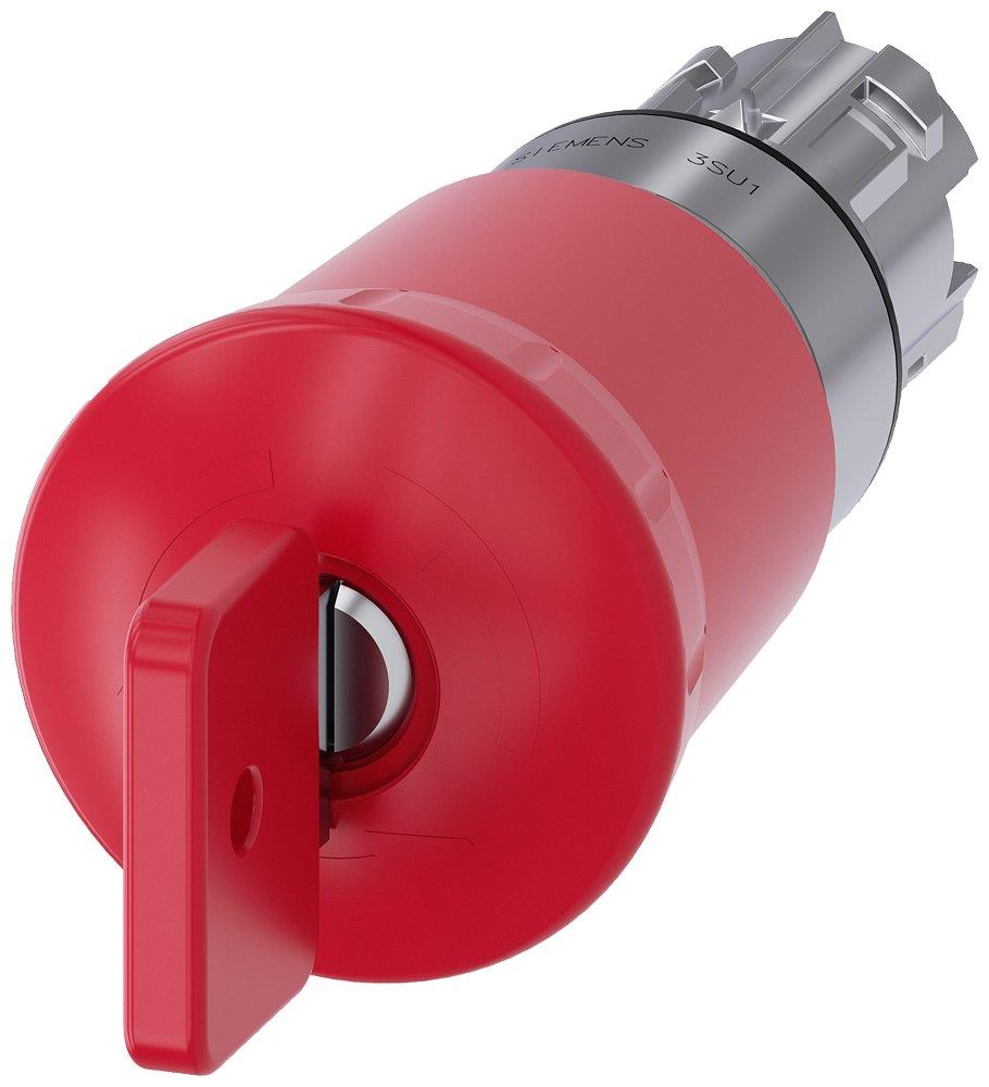 Siemens Sirius 3SU1 Emergency Stop with mushroom head - 40mm, red 4011209946972