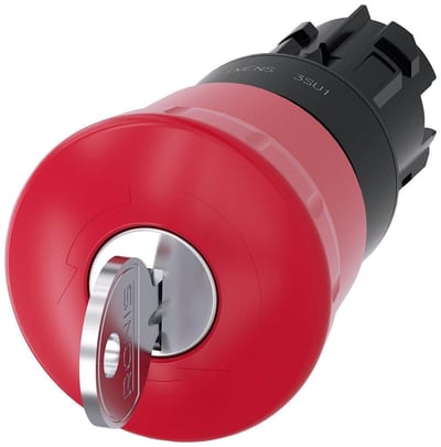 Siemens Sirius 3SU1 Emergency Stop with mushroom head - 40mm, red 4011209947047