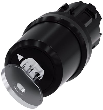 Siemens Sirius 3SU1 Key Switch - black, Fixed positionsitioner, Fixed positionsitioner 4011209950351