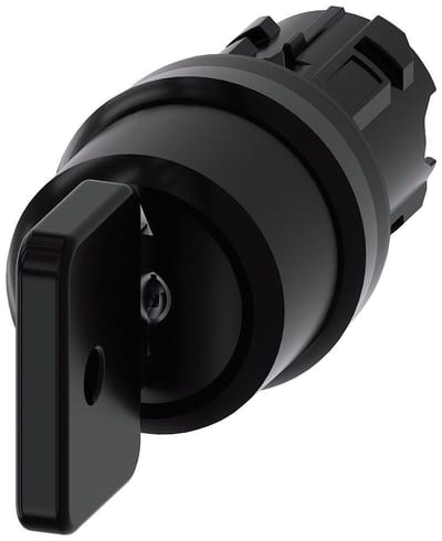 Siemens Sirius 3SU1 Key Switch - black, Fixed positionsitioner / Spring-return, Fixed positionsitioner / Spring-return 4011209963962