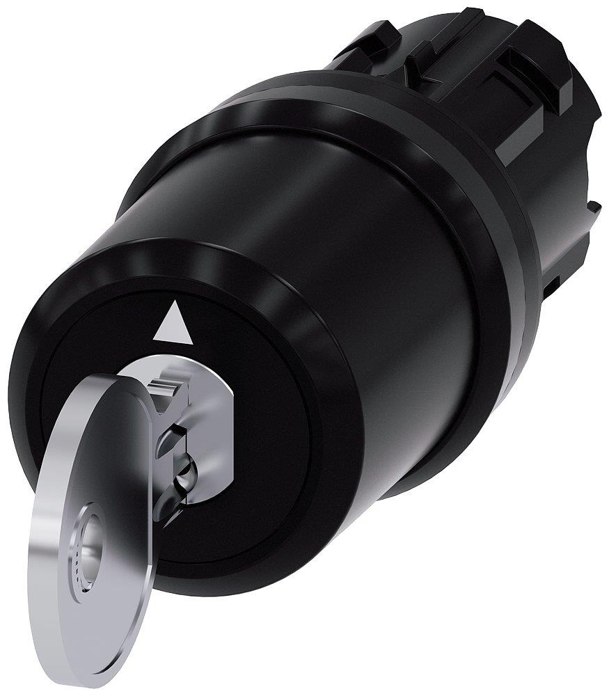 Siemens Sirius 3SU1 Key Switch - black, Spring-return, Spring-return 4011209950429
