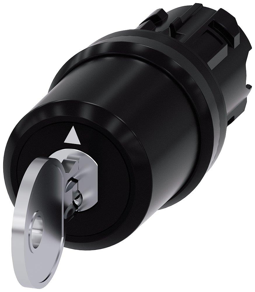 Siemens Sirius 3SU1 Key Switch - black, Spring-return, Spring-return 4011209950672