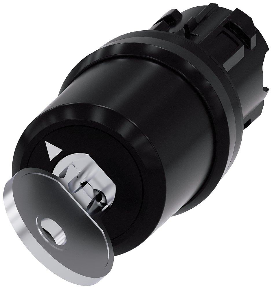Siemens Sirius 3SU1 Key Switch - black, Spring-return, Spring-return 4011209950788