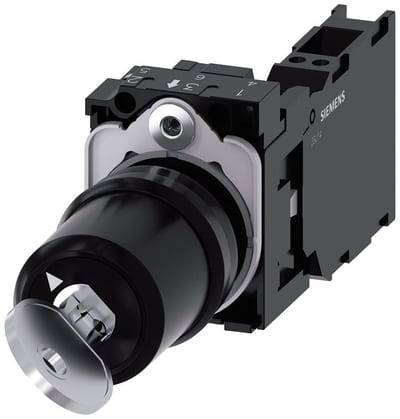 Siemens Sirius 3SU1 Key Switch - black, Spring-return, Spring-return 4011209957725