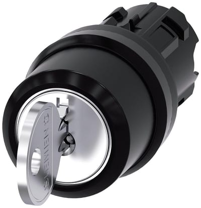Siemens Sirius 3SU1 Key Switch - black, Spring-return, Spring-return 4011209962576