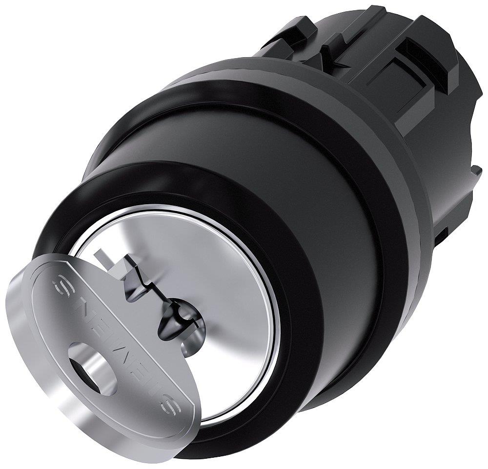 Siemens Sirius 3SU1 Key Switch - black, Spring-return, Spring-return 4011209963252