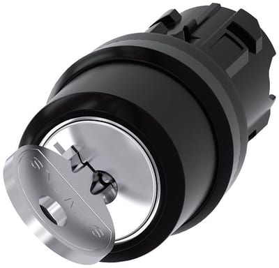 Siemens Sirius 3SU1 Key Switch - black, Spring-return, Spring-return 4011209963252