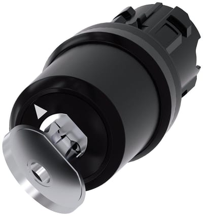 Siemens Sirius 3SU1 Key Switch - black, Spring-return, Spring-return 4011209964747