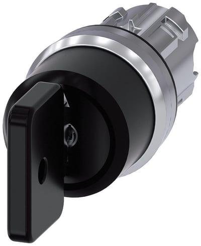 Siemens Sirius 3SU1 Key Switch - black, Spring-return, Spring-return 4011209972773