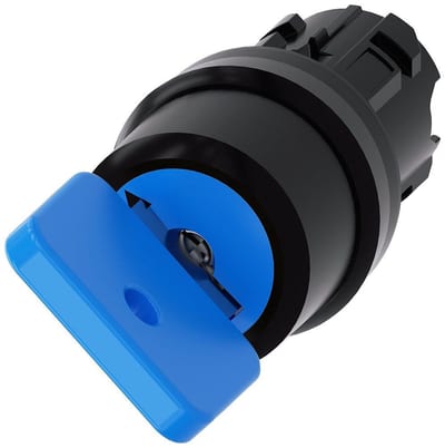 Siemens Sirius 3SU1 Key Switch - blue, Spring-return, Spring-return 4011209963269