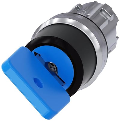 Siemens Sirius 3SU1 Key Switch - blue, Spring-return, Spring-return 4011209971844