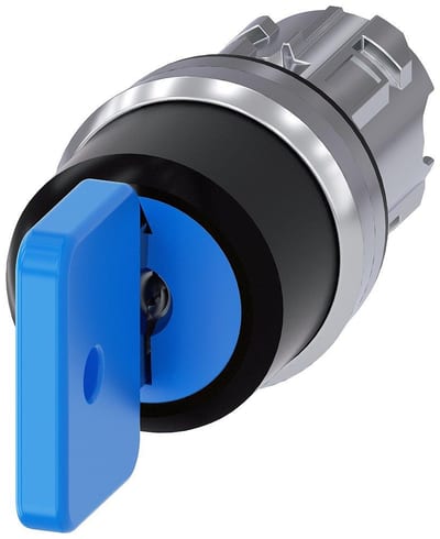 Siemens Sirius 3SU1 Key Switch - blue, Spring-return, Spring-return 4011209971875