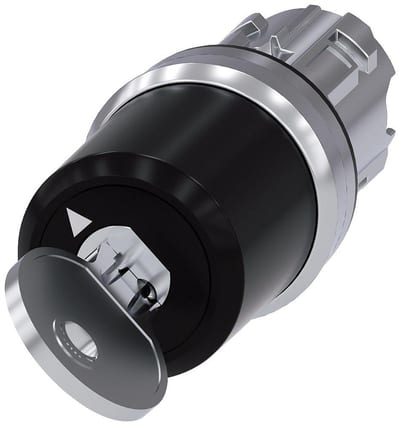 Siemens Sirius 3SU1 Key Switch - Metal, Spring-return, Spring-return 4011209948587
