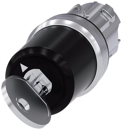 Siemens Sirius 3SU1 Key Switch - Metal, Spring-return, Spring-return 4011209948952