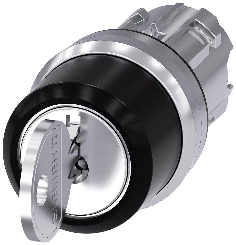 Siemens Sirius 3SU1 Key Switch - Metal, Spring-return, Spring-return 4011209970878