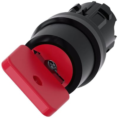 Siemens Sirius 3SU1 Key Switch - red, Spring-return, Spring-return 4011209963320