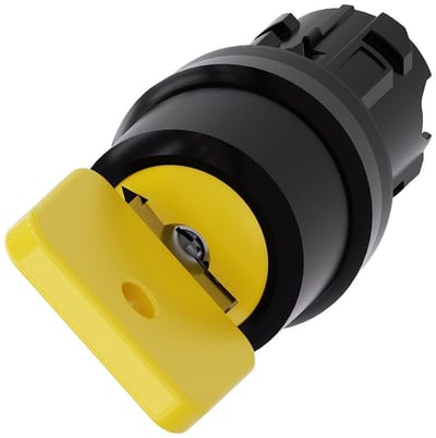 Siemens Sirius 3SU1 Key Switch - yellow, Spring-return, Spring-return 4011209963986
