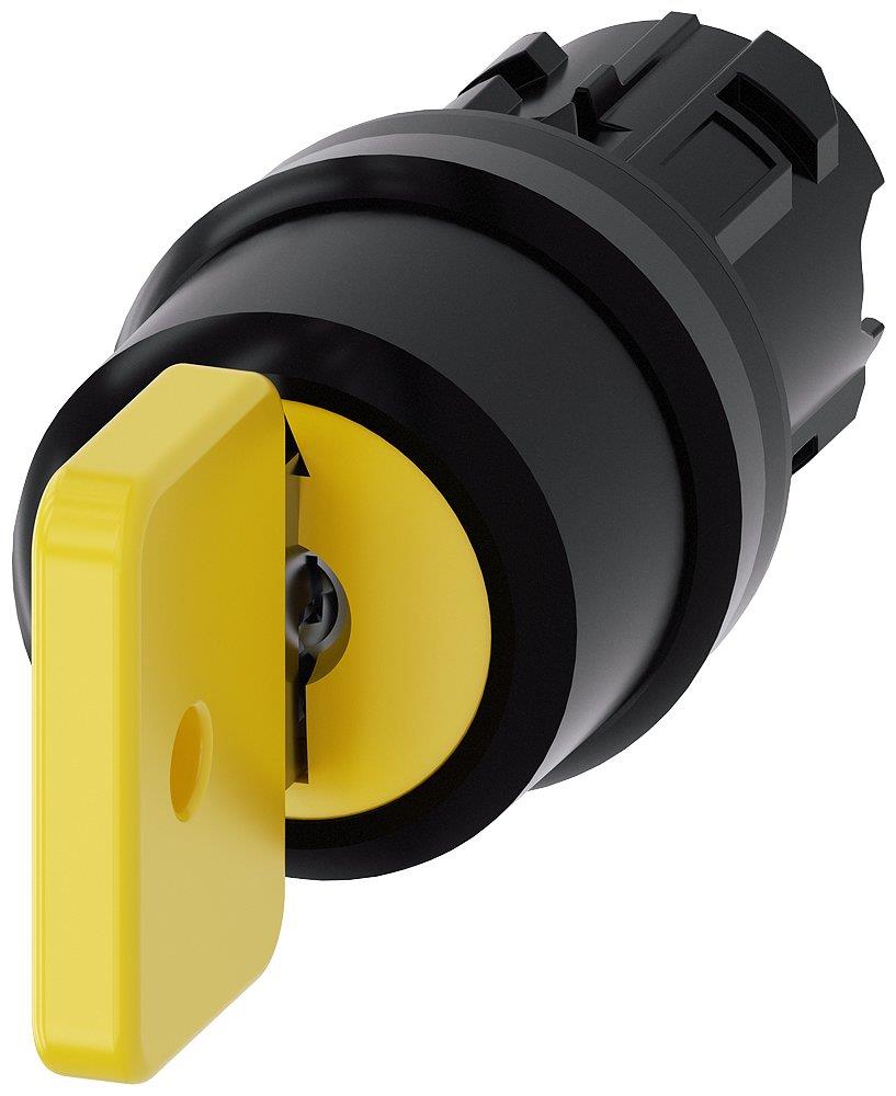 Siemens Sirius 3SU1 Key Switch - yellow, Spring-return, Spring-return 4011209964006