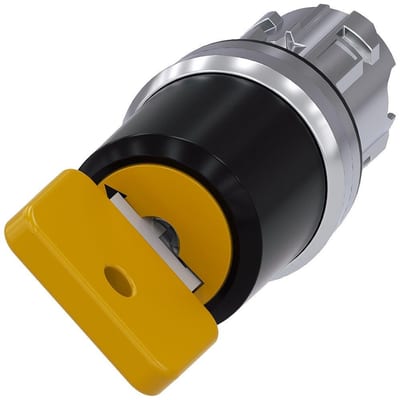 Siemens Sirius 3SU1 Key Switch - yellow, Spring-return, Spring-return 4011209972810