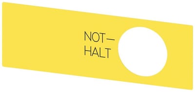 Siemens Sirius 3SU1 Nameplate - 38X112MM, Not-Halt, yellow