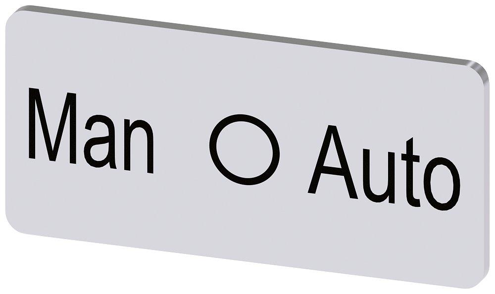 Siemens Sirius 3SU1 Nameplate self-adhesive - 12,5X27MM, MAN-0-AUTO, black