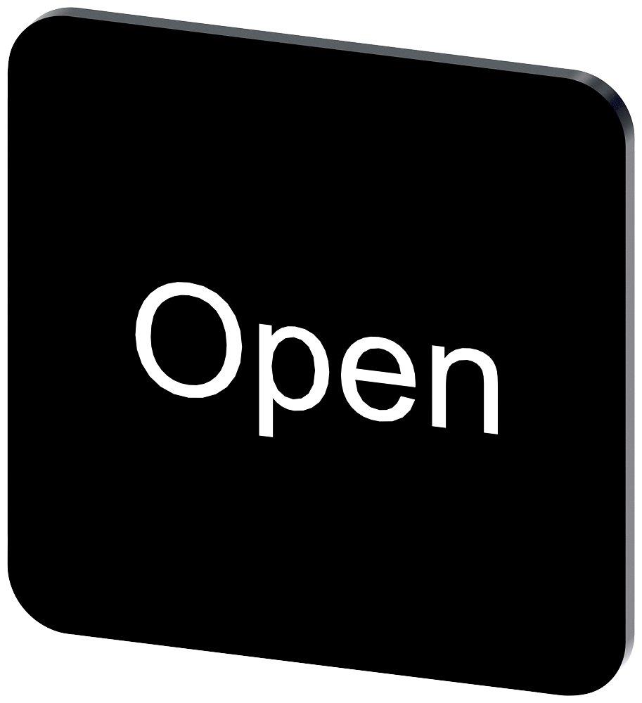 Siemens Sirius 3SU1 Nameplate self-adhesive - 22X22MM, Open, black
