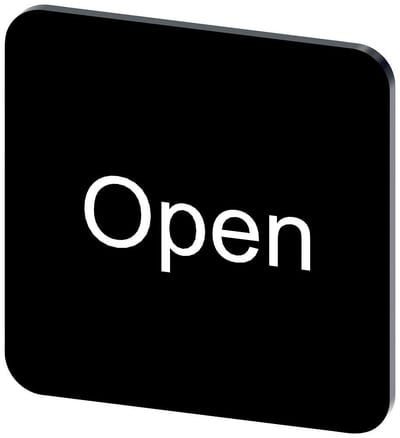 Siemens Sirius 3SU1 Nameplate self-adhesive - 22X22MM, Open, black