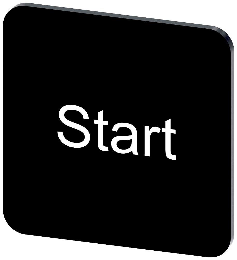 Siemens Sirius 3SU1 Nameplate self-adhesive - 22X22MM, Start, black