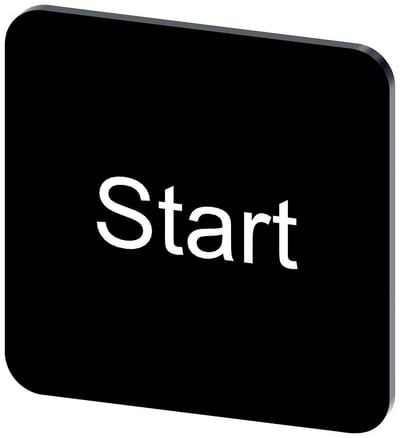 Siemens Sirius 3SU1 Nameplate self-adhesive - 22X22MM, Start, black
