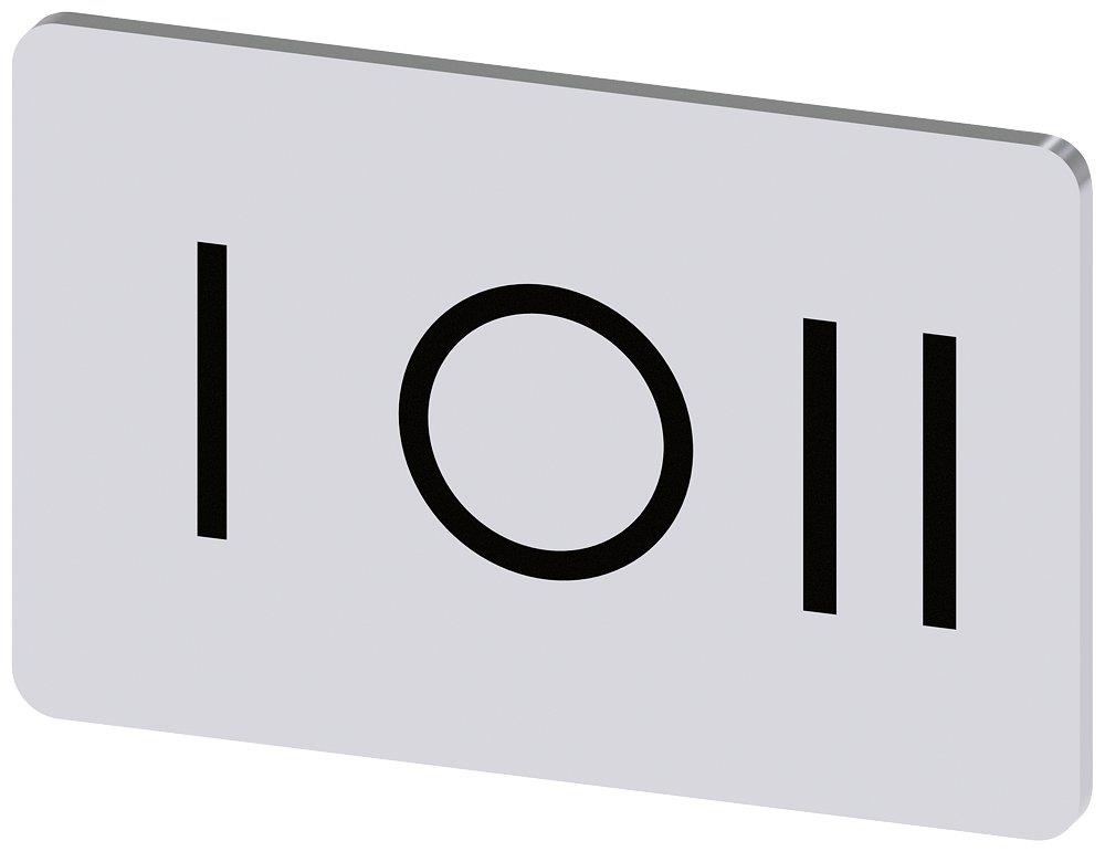 Siemens Sirius 3SU1 Nameplate snap-on - 12,5X27MM, I-0-II, black