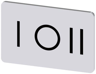 Siemens Sirius 3SU1 Nameplate snap-on - 12,5X27MM, I-0-II, black