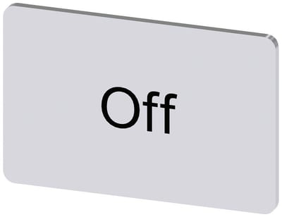 Siemens Sirius 3SU1 Nameplate snap-on - 12,5X27MM, Off, black