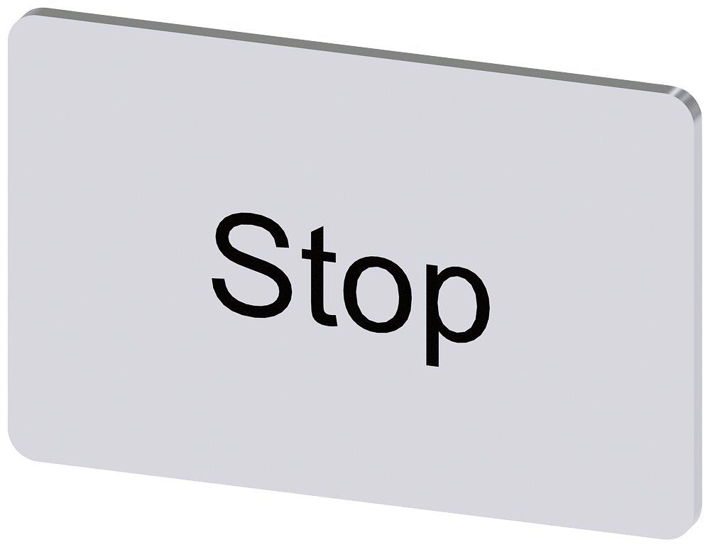 Siemens Sirius 3SU1 Nameplate snap-on - 12,5X27MM, Stop, black